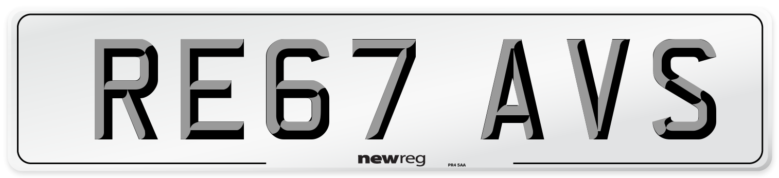 RE67 AVS Number Plate from New Reg